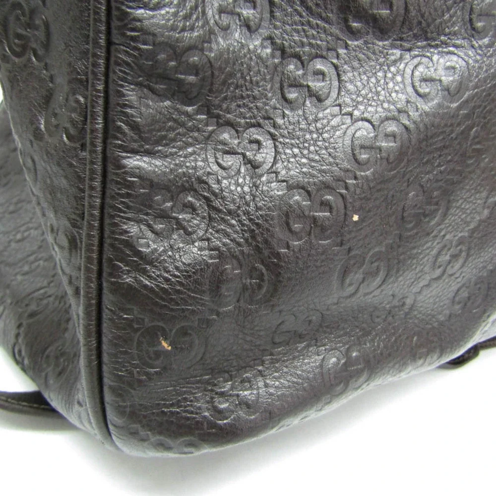 GUCCI Brown Leather Boston Bag